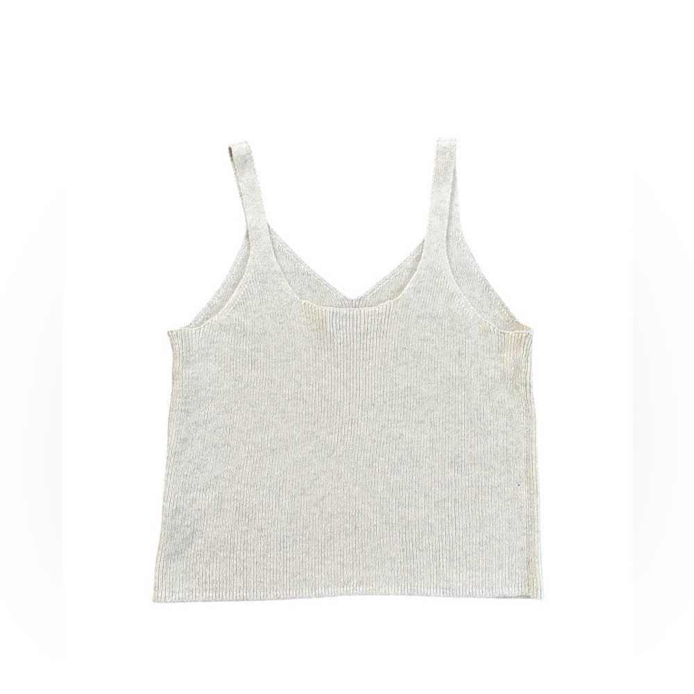 Old Navy V-Neck Rib-Knit Tank Top Wool Stretch Cropped 2X - Picture 3 of 9